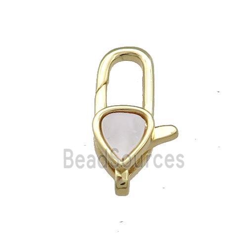 Copper Lobster Clasp Pave Shell 18K Gold