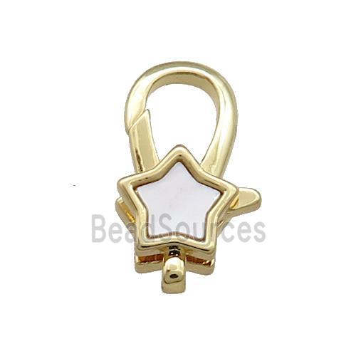 Copper Lobster Clasp Pave Shell Star 18K Gold Plated