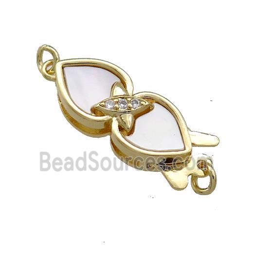 Copper Slide Clasp Pave Shell Zircon 18K Gold Plated