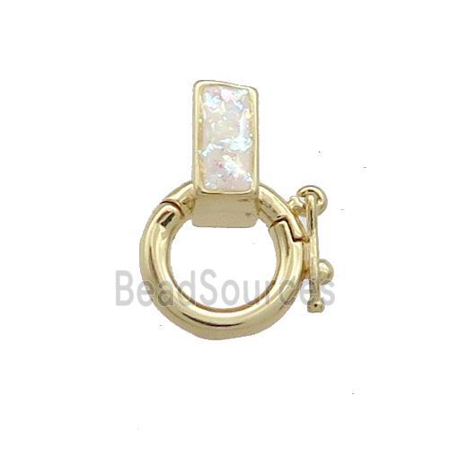 Copper Bail Pave White Fire Opal 18K Gold