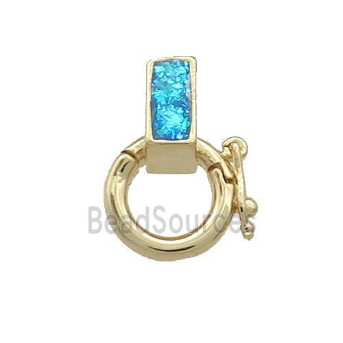 Copper Bail Pave Blue Fire Opal 18K Gold