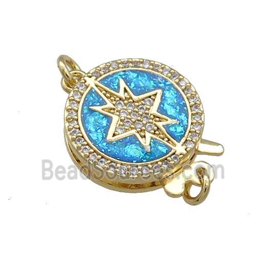 Copper Slide Clasp Pave Fire Opal Zircon Northstar 18K Gold