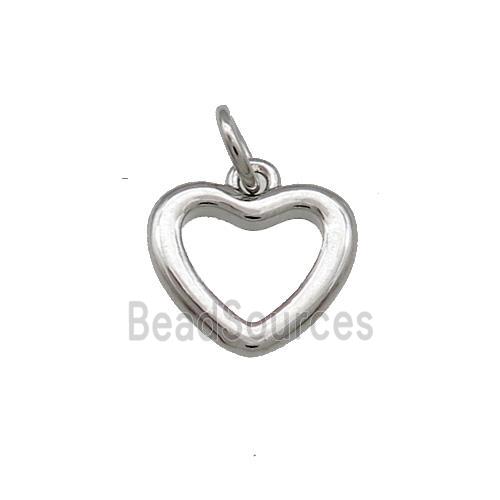 Copper Heart Pendant Platinum Plated