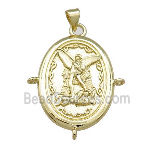 Copper Fairy Charms Pendant Oval Gold Plated