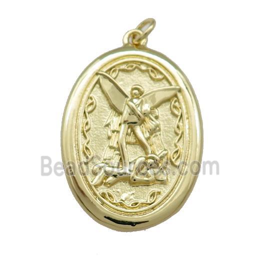 Copper Fairy Pendant Charms Oval Gold Plated