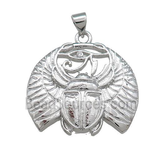 Copper Beetle Pendant Insect Charms Platinum Plated