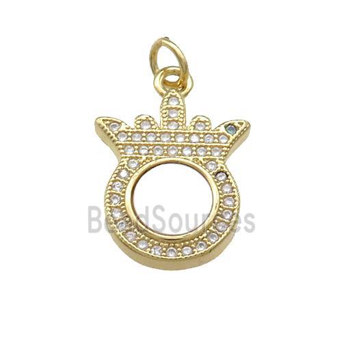 Copper Pineapple Pendant Pave Shell Zircon 18K Gold Plated