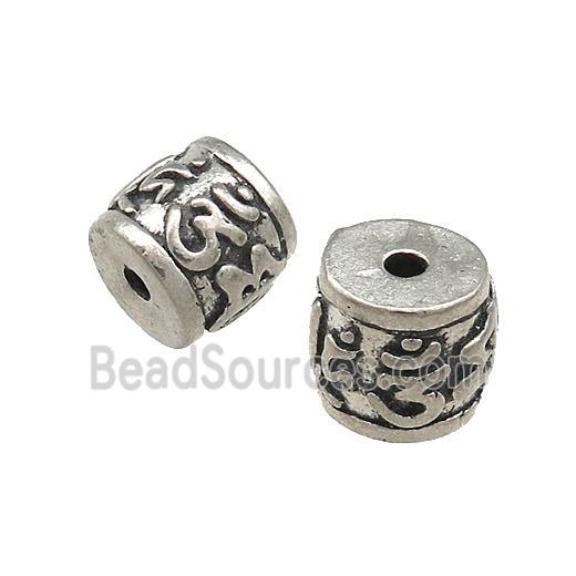 Tibetan Style Copper Tube Beads Buddhist Antique Silver