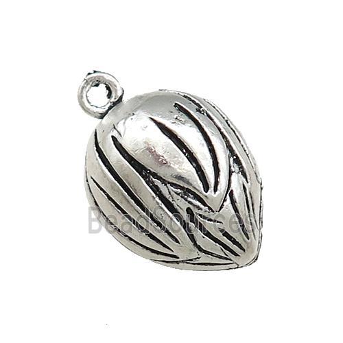 Tibetan Style Copper Lotus Bell Pendant Antique Silver