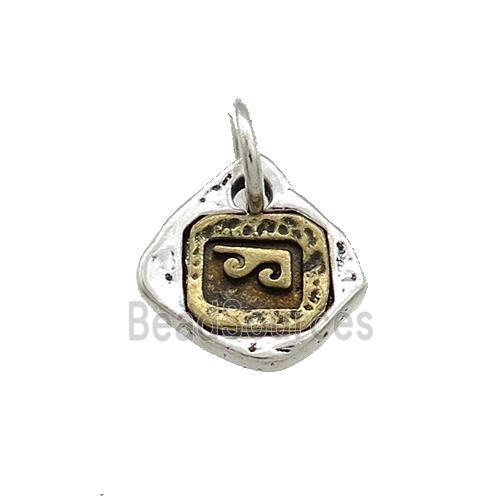 Tibetan Style Copper Slice Pendant Antique Silver Bronze