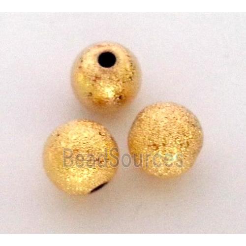 colorfast copper bead, matte round, gold plated