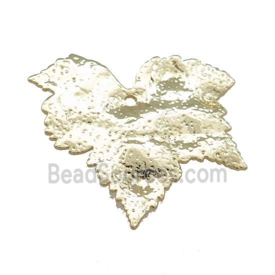 Copper Maple Leaf Pendant Hammered Gold Plated