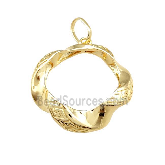 Copper Circle Pendant 18K Gold Plated