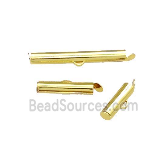 Copper Pinch Clasp Tube End Findings Gold Plated