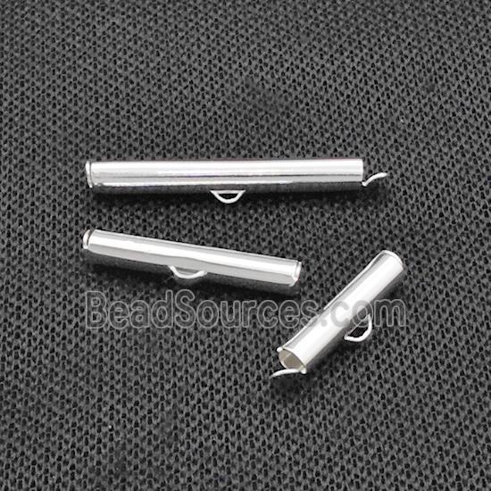 Copper Pinch Clasp Tube End Findings Platinum Plated