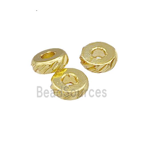 Copper Heishi Spacer Beads Carved Gold Plated