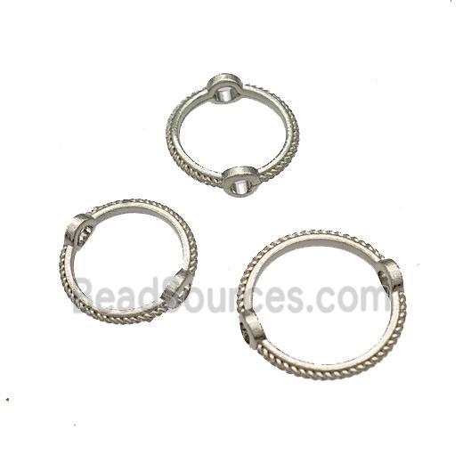 Zinc Ring Beads Circle Platinum Plated