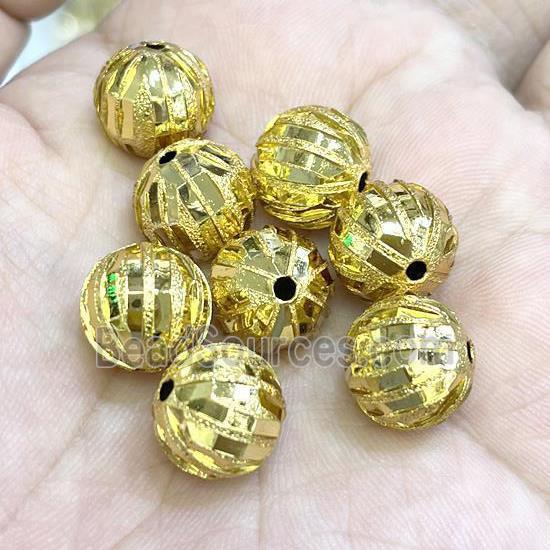 Copper Round Beads Hollow Gold Plated