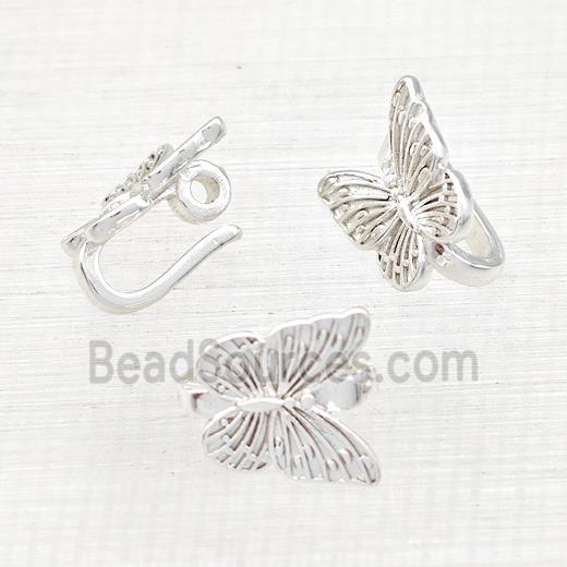 Copper Bails Butterfly Shiny Silver Plated