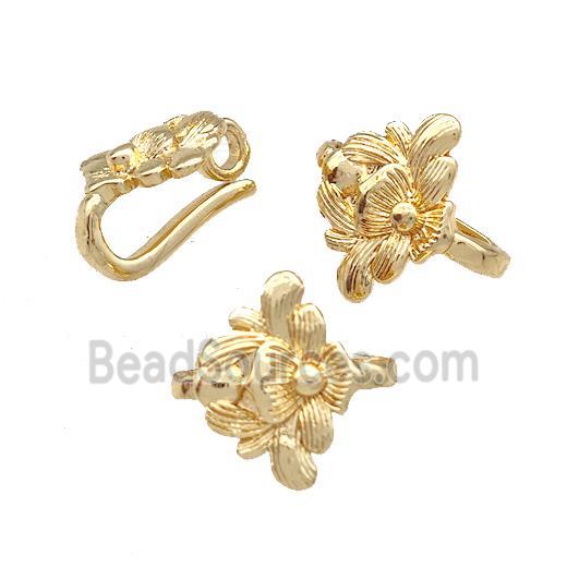 Copper Bails Flower KC Gold Plated