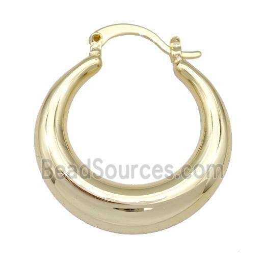 Copper Latchback Earrings Hollow 18K Gold Plated