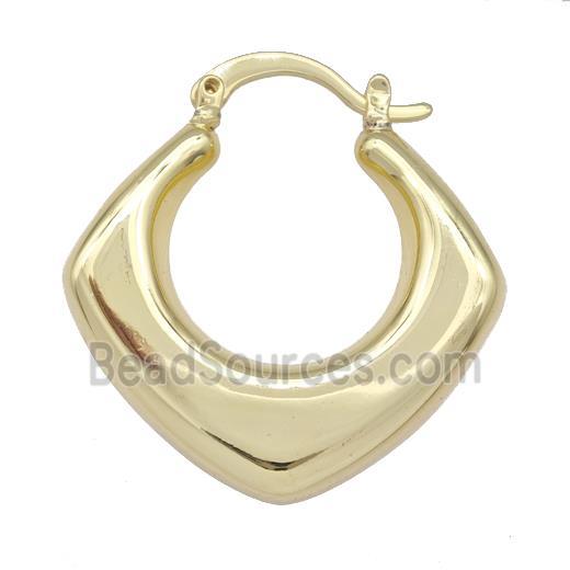 Copper Latchback Earrings Hollow 18K Gold Plated