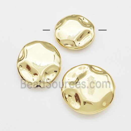 Copper Circle Beads Hammered Gold Plated