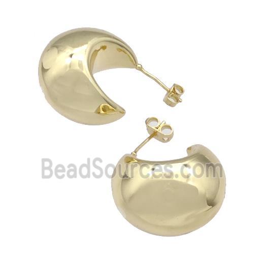 Copper Stud Earrings Hollow Gold Plated