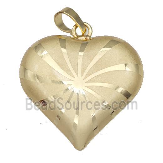 Copper Heart Pendant Hollow Gold Plated