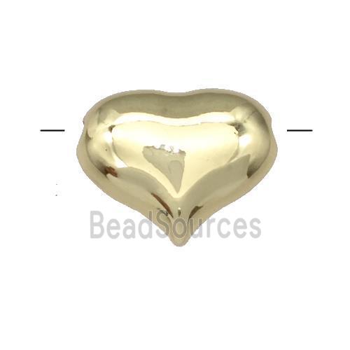 Copper Heart Beads Hollow Gold Plated