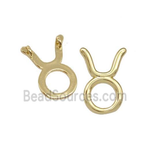 Copper Pendant Zodiac Signs Taurus Gold Plated