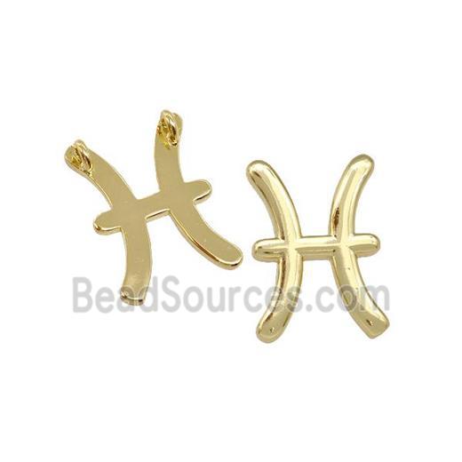 Copper Pendant Zodiac Signs Pisces Gold Plated