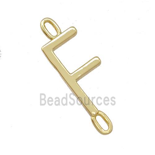 Copper Connector Letter-F Gold Plated