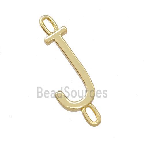 Copper Connector Letter-J Gold Plated