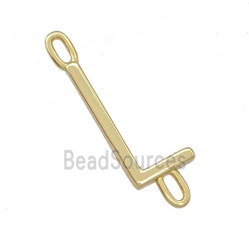 Copper Connector Letter-L Gold Plated