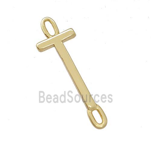 Copper Connector Letter-T Gold Plated