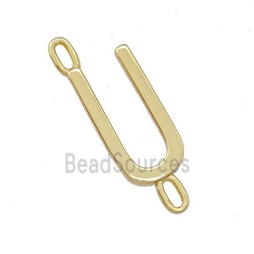 Copper Connector Letter-U Gold Plated