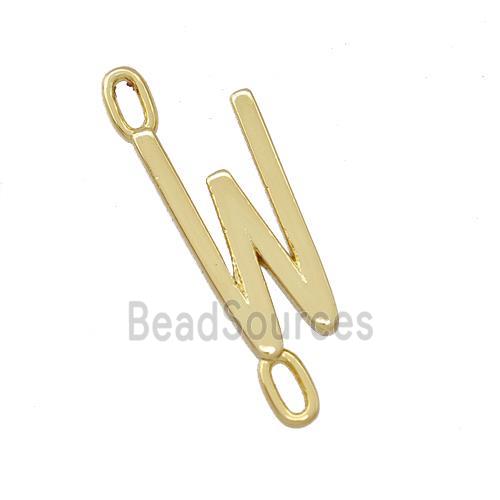 Copper Connector Letter-W Gold Plated