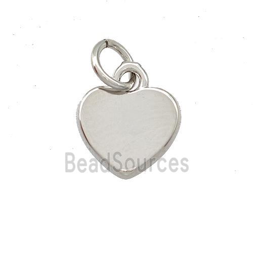 Copper Heart Pendant Platinum Plated