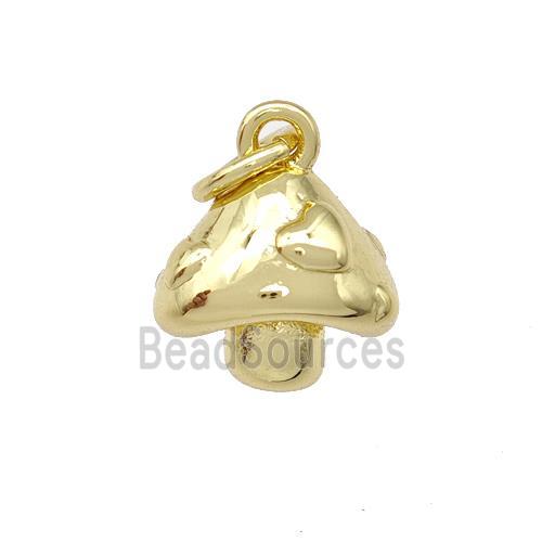 Copper Mushroom Pendant Gold Plated