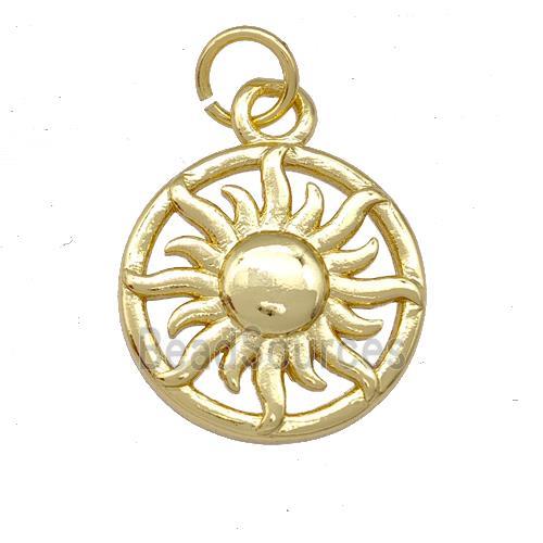 Copper Sun Pendant Gold Plated