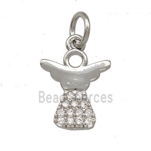 Copper Pendant Pave Zircon Platinum Plated