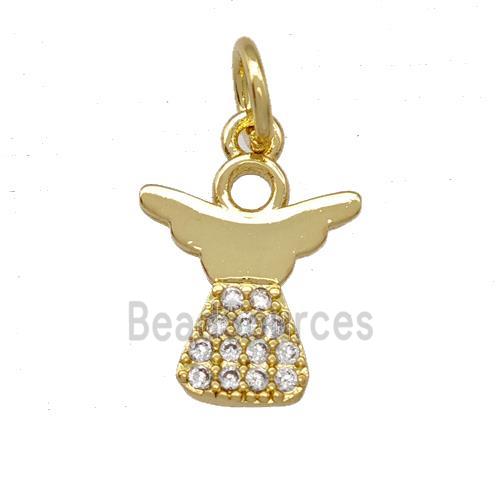 Copper Pendant Pave Zircon Gold Plated