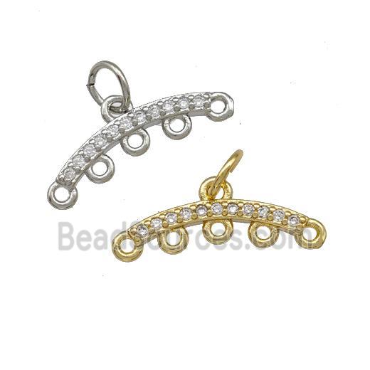 Copper End Bar Pendant Terminals Pave Zirconia Mixed