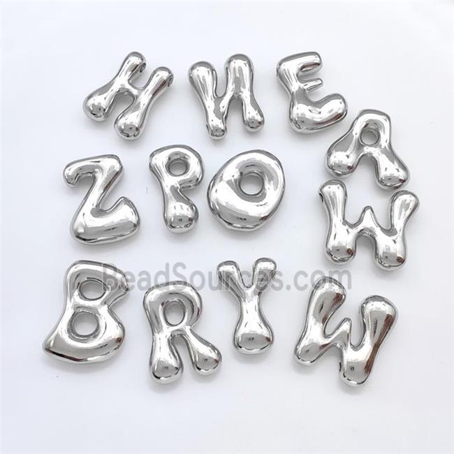 Copper Alphabet Pendant Platinum Plated Mixed Letters