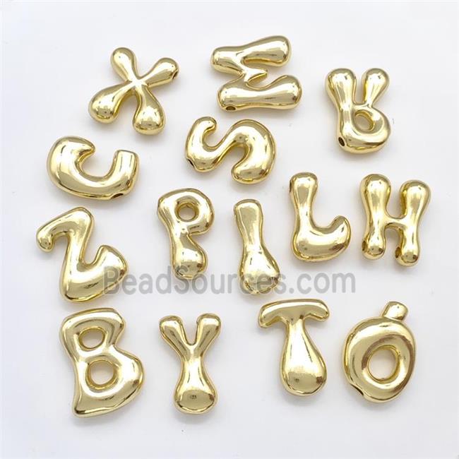 Copper Alphabet Pendant Gold Plated Mixed Letters