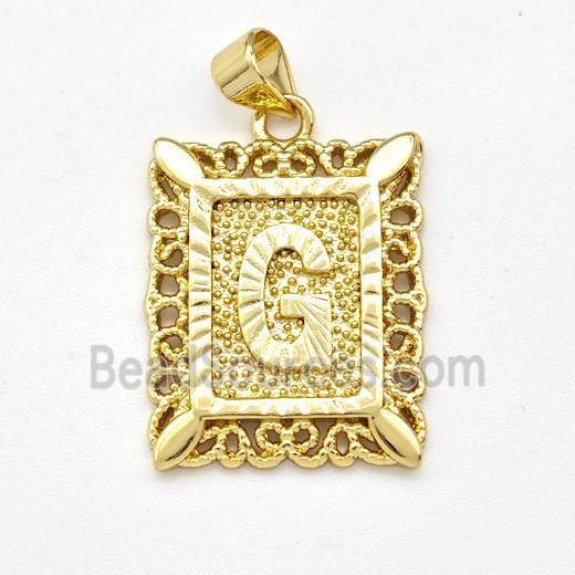 Copper Letter-G Pendant Frame Gold Plated