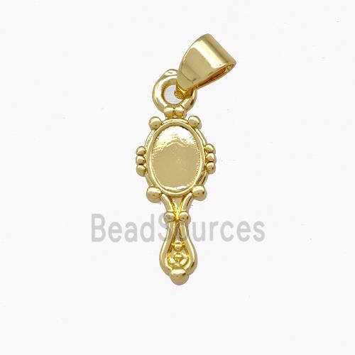 Mirror Charms Copper Pendant Gold Plated