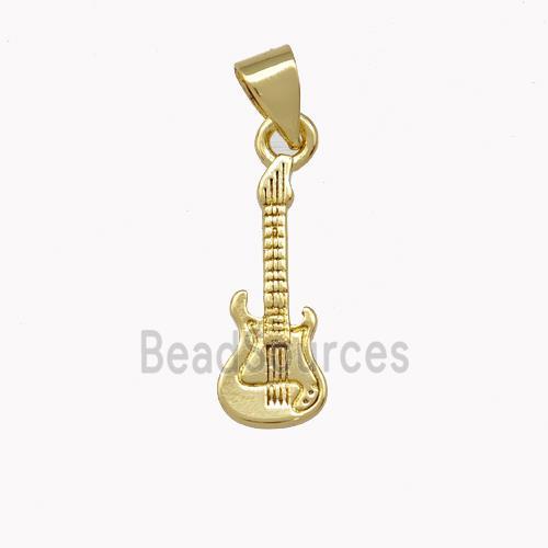 Guitar Charms Copper Pendant Gold Plated