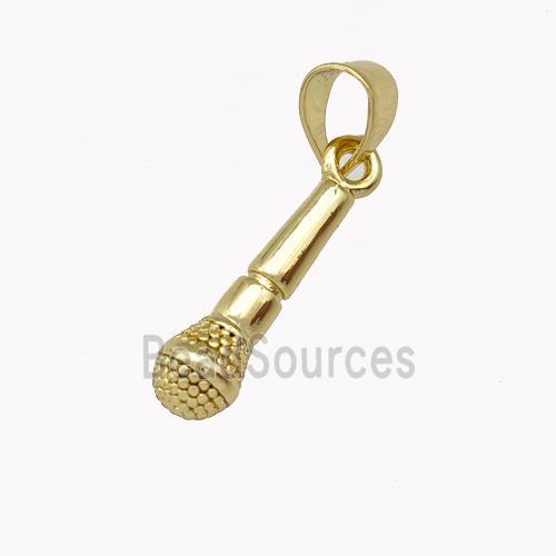 Microphone Charms Copper Pendant Gold Plated